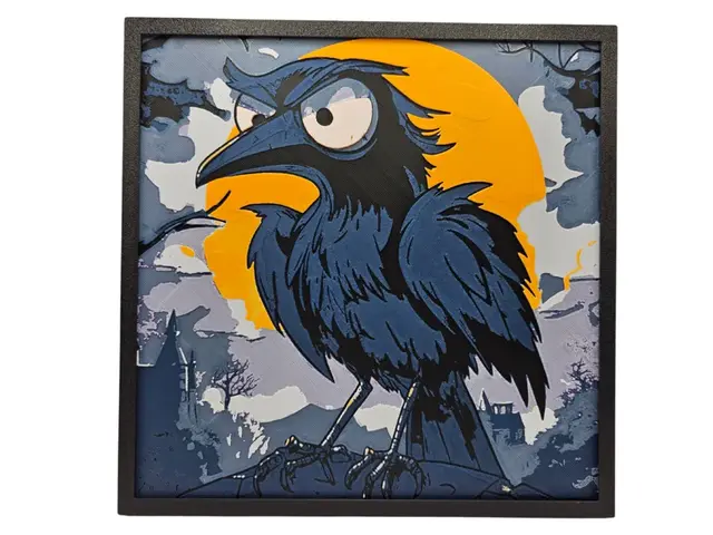 HueForge model: Cartoon Raven by BusyKikiBee