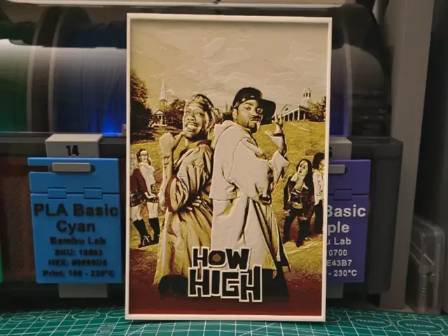 HueForge model: How High Movie Poster - Hueforge Art by Lumpy3D