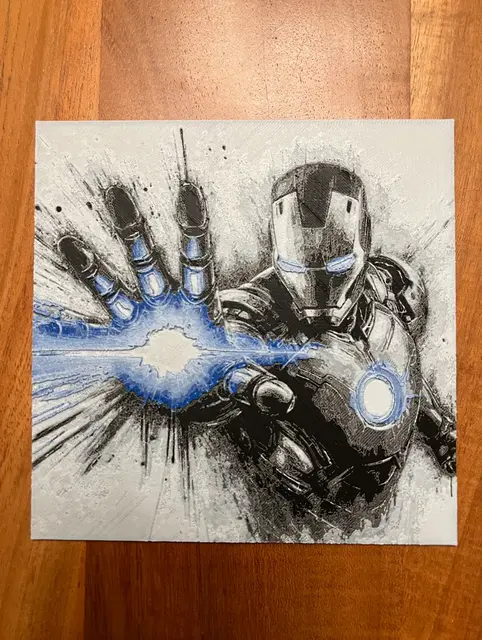HueForge model: Iron Man Shooting Blaster by JustBe 3D Printing