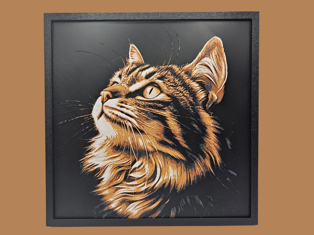 Cat Gazing by BusyKikiBee HueForge model: Cat Gazing by BusyKikiBee