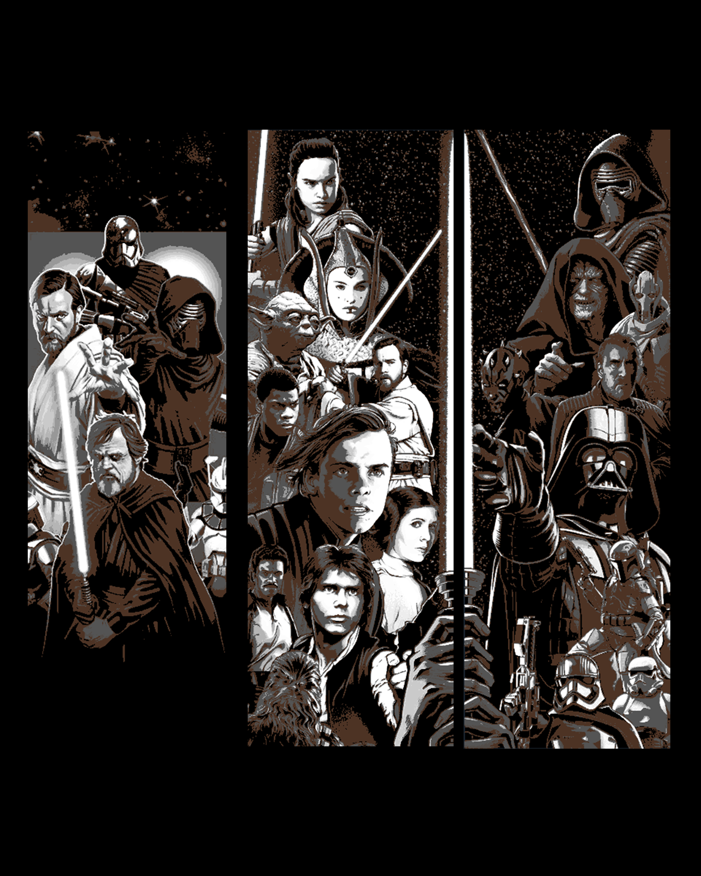The entire saga - Star Wars Set of Bookmarks by BooneCo3d HueForge model: The entire saga - Star Wars Set of Bookmarks by BooneCo3d