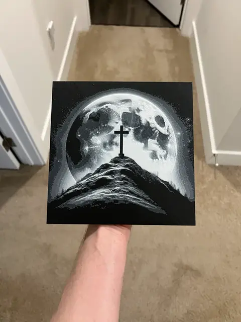 HueForge model: Cross and the Moon Art Hueforge by RP47 Designs