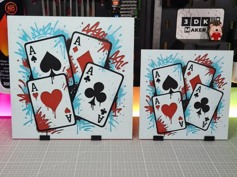 Graffiti Ace Playing Cards – Hueforge – 4 Colors by Montoya Maker HueForge model: Graffiti Ace Playing Cards – Hueforge – 4 Colors by Montoya Maker