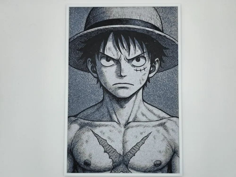 Portait Luffy One piece by Kactus Fpv HueForge model: Portait Luffy One piece by Kactus Fpv