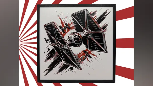 HueForge model: Tie Fighter Chase - Star Wars by Canadian Gamer