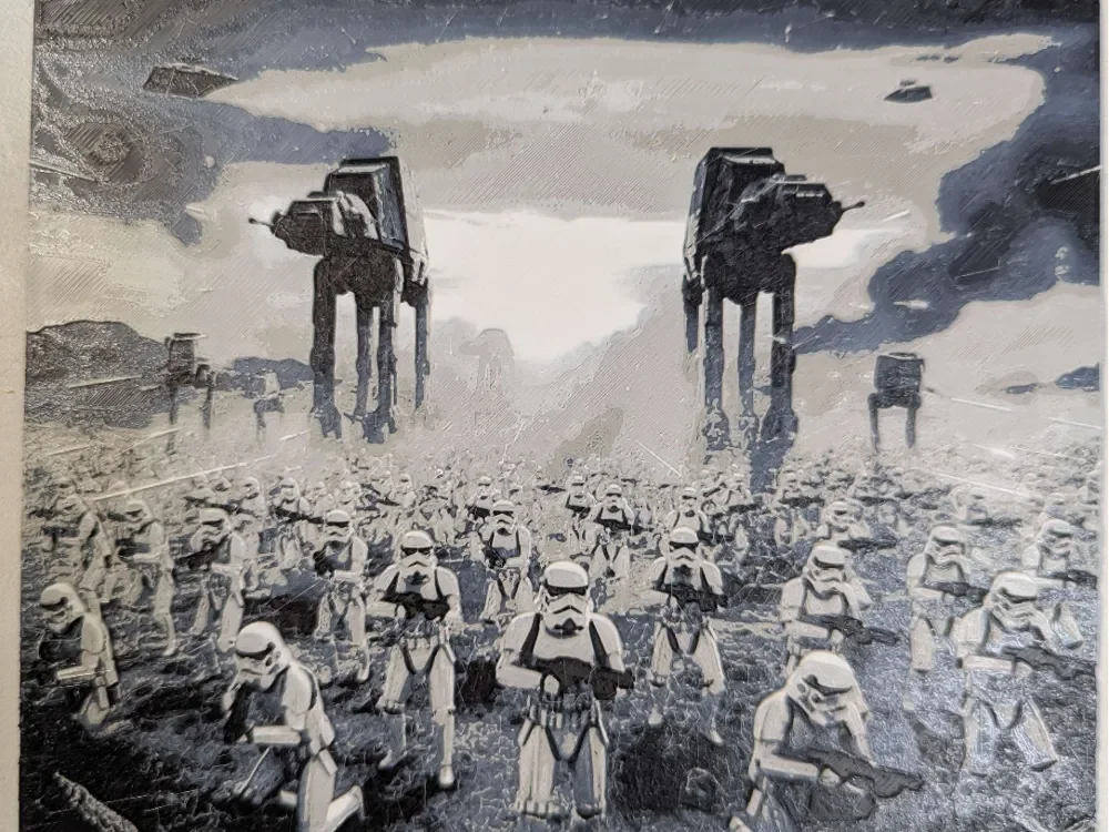 Hueforge stormtroopers v4 by ZombiePaint3D HueForge model: Hueforge stormtroopers v4 by ZombiePaint3D