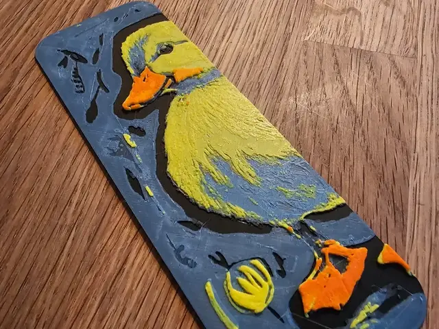 HueForge model: "Bookmark", of a Cute Duck, in a painted style by BLUSH Designs
