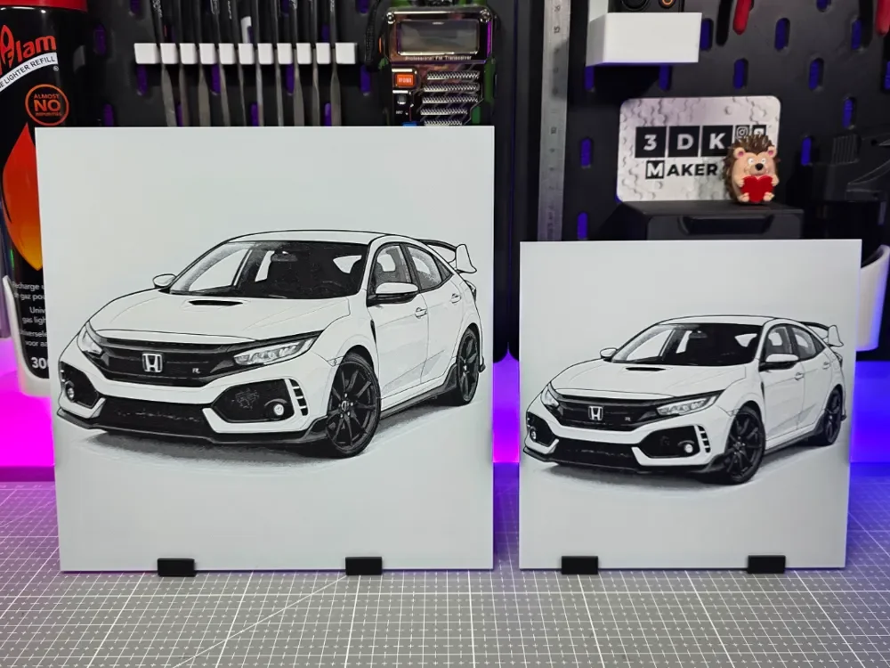 Honda Civic Type R FK8 - Hueforge - 3 Colors by Montoya Maker HueForge model: Honda Civic Type R FK8 - Hueforge - 3 Colors by Montoya Maker