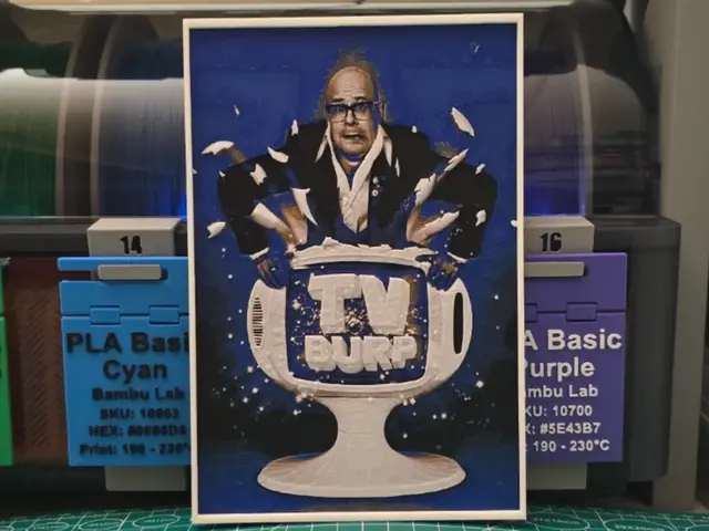 HueForge model: Harry Hill's TV Burp Poster - Hueforge Art by Lumpy3D