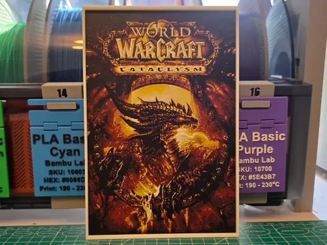HueForge model: World of Warcraft: Cataclysm Poster - Hueforge Art by Lumpy3D
