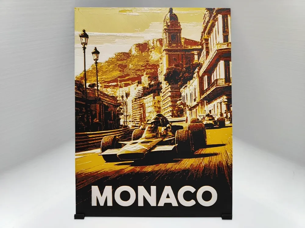 Monaco Vintage Poster - Hueforge by BeaN HueForge model: Monaco Vintage Poster - Hueforge by BeaN