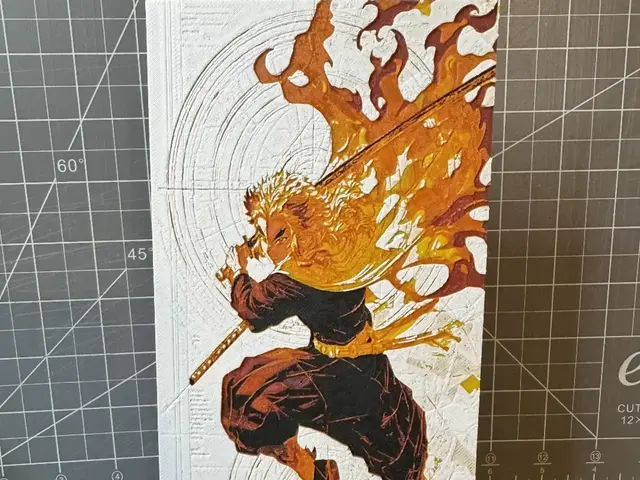 HueForge model: Hueforge kyojuro Rengoku Ablaze (Demon Slayer) by SBC Creations