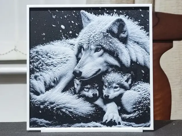 HueForge model: Love Of The Mother Wolf - HueForge 2 Color by BoDad