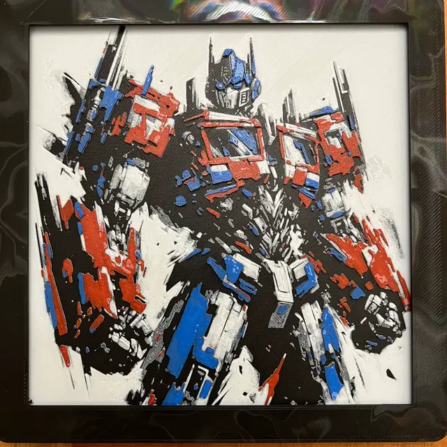 HueForge model: Optimus Prime(Multi-colored) by JustBe 3D Printing