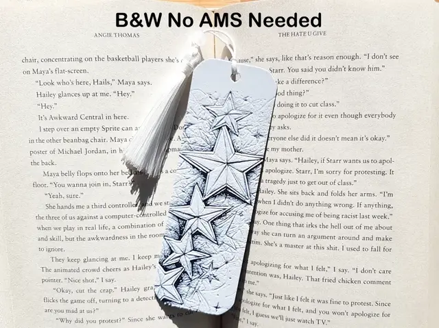 HueForge model: Bookmark, B&W Stars by Dame Jo