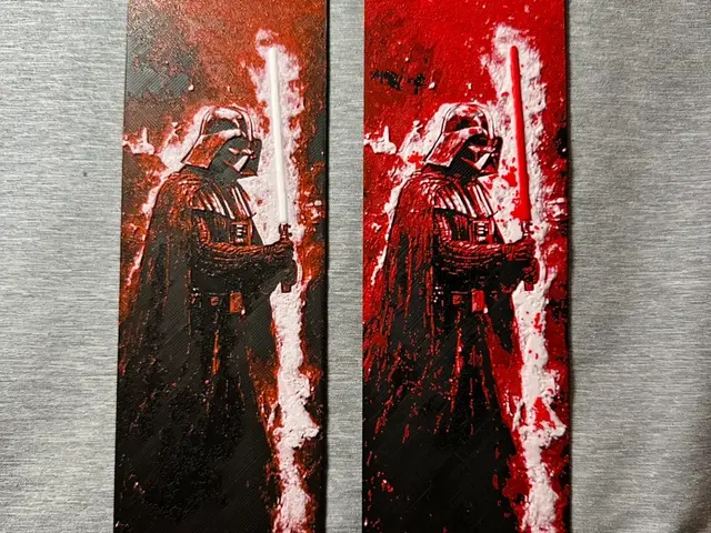 HueForge model: Darth Vader Hueforge Bookmarks: 2 variants-2 sizes by Hey Ben