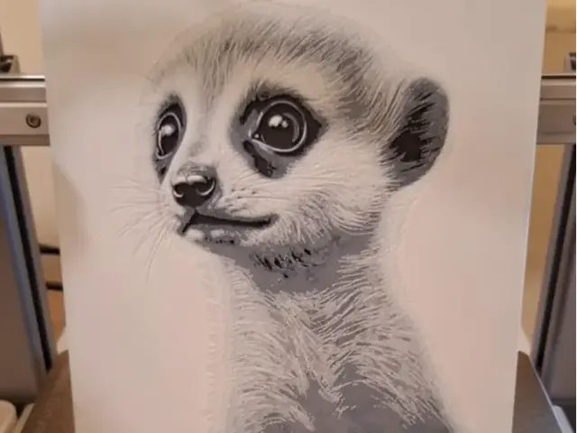 HueForge model: Meerkat kit - Black and white - hueforge by 3dGlow