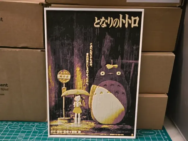 HueForge model: My Neighbor Totoro Movie Poster - Hueforge Art by Lumpy3D