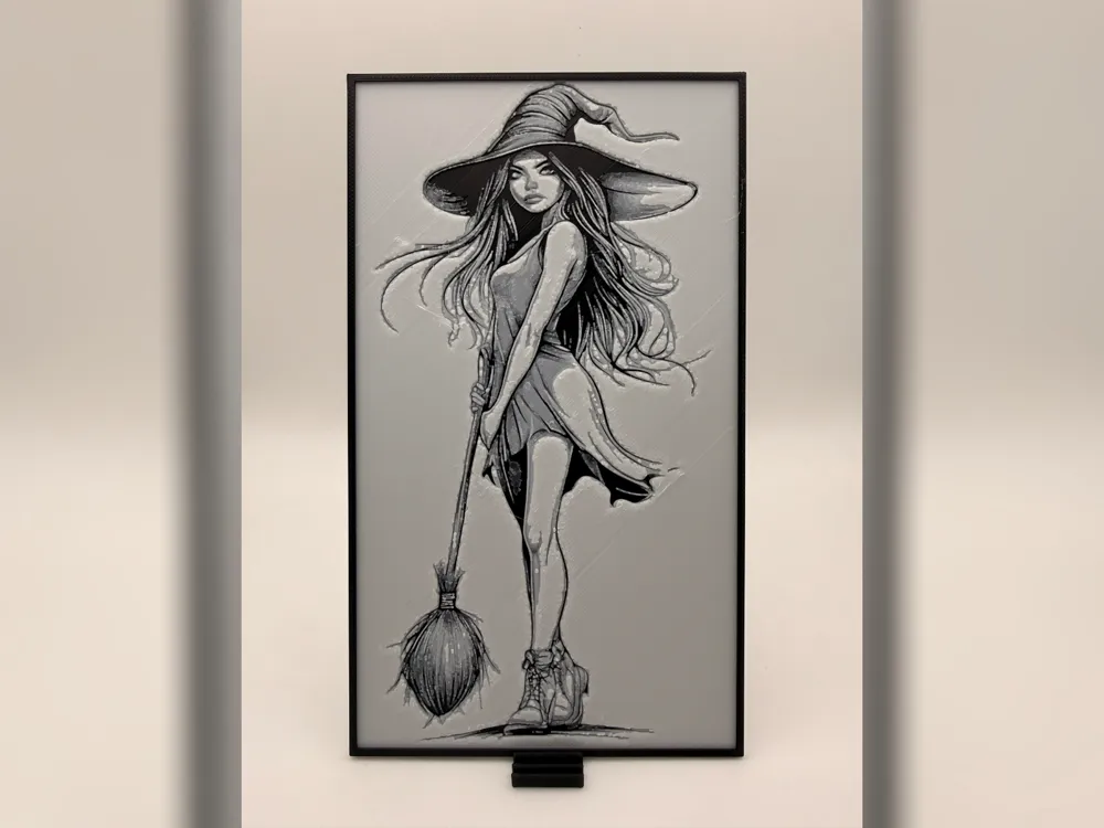 Witch Sketch HueForge Print by Thadius HueForge model: Witch Sketch HueForge Print by Thadius