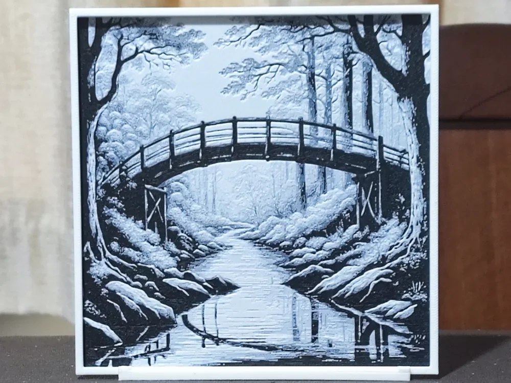Tranquility Bridge - HueForge 2 Color by BoDad HueForge model: Tranquility Bridge - HueForge 2 Color by BoDad