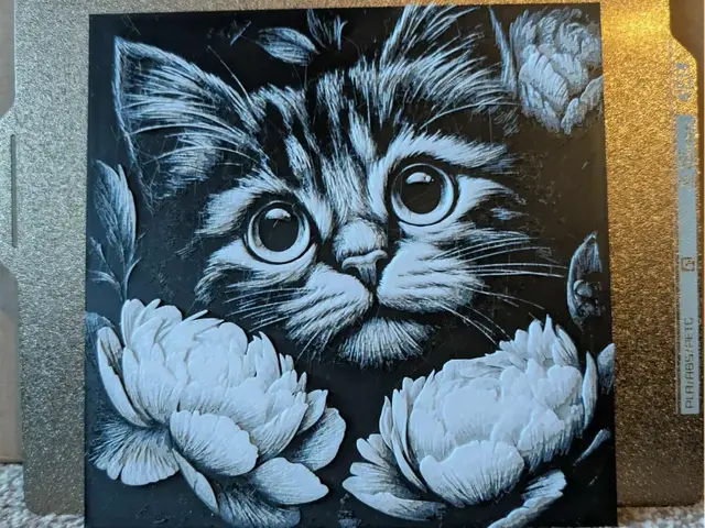 HueForge model: Cat and flowers - Hueforge by 3dGlow