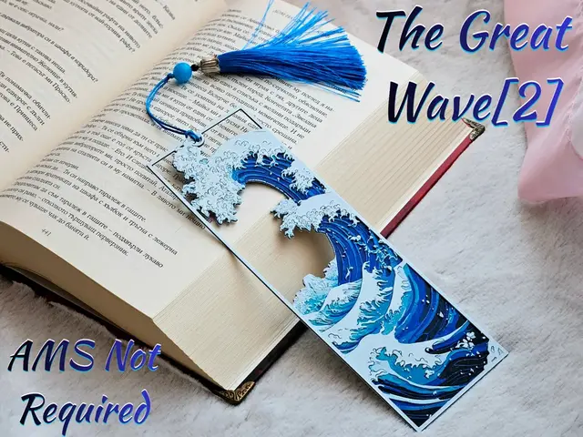 HueForge model: The Great Wave [Framed] [2] - Bookmark by C3D
