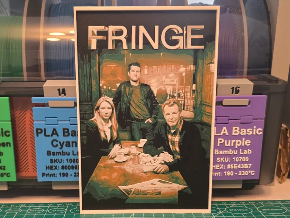 Fringe Series Poster - Hueforge Art by Lumpy3D HueForge model: Fringe Series Poster - Hueforge Art by Lumpy3D