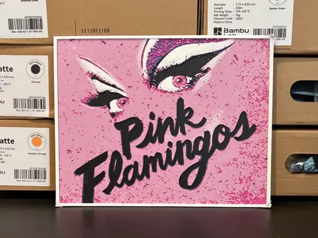 HueForge model: Pink Flamingos Hueforge by Estiv