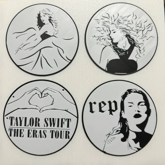 HueForge model: Taylor Swift Themed Coasters - Set of 4 by cyanidesugar