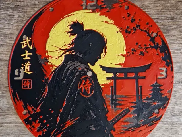 HueForge model: Samurai Clock by Schuettdesign