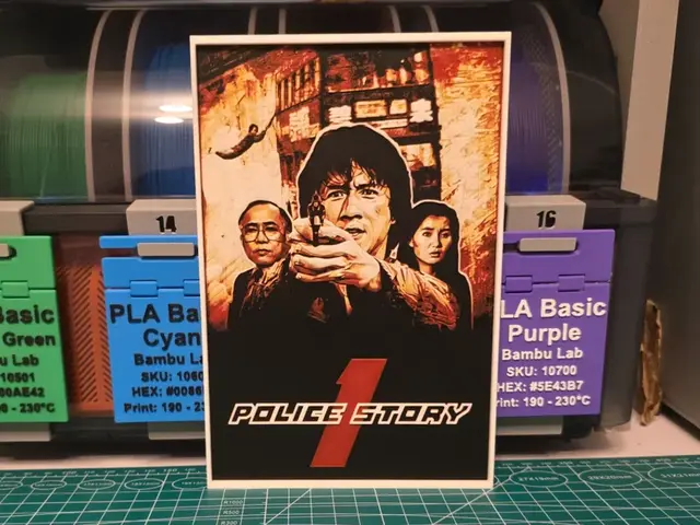 HueForge model: Police Story Movie Poster - Hueforge Art by Lumpy3D