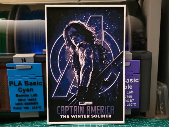 HueForge model: Captain America: The Winter Soldier - Hueforge Art by Lumpy3D