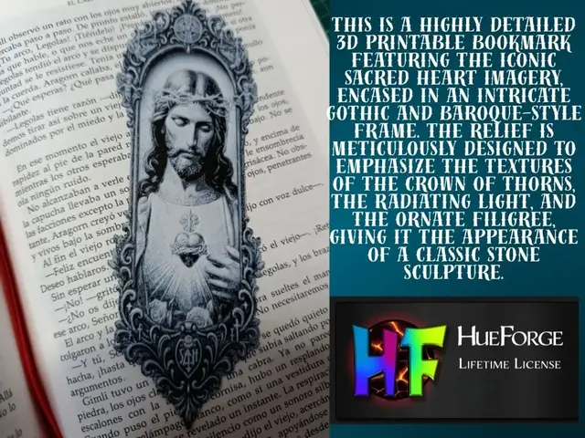 HueForge model: Bookmark Sacred Heart  (Gothic Style) by FYTY112