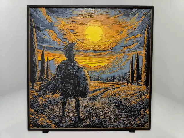 HueForge model: Spartan Warrior Sunset - Hueforge by BeaN