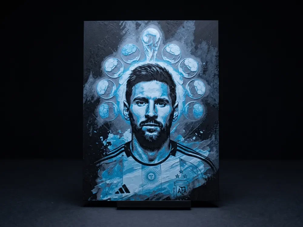Ballon D'Messi - Hueforge Wall Art by LED HueForge model: Ballon D'Messi - Hueforge Wall Art by LED