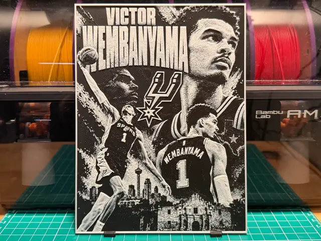 HueForge model: Wemby Spurs Poster by liv_3d