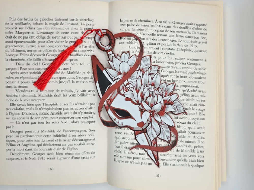 Bookmark Kitsune Flowers by Kactus Fpv HueForge model: Bookmark Kitsune Flowers by Kactus Fpv