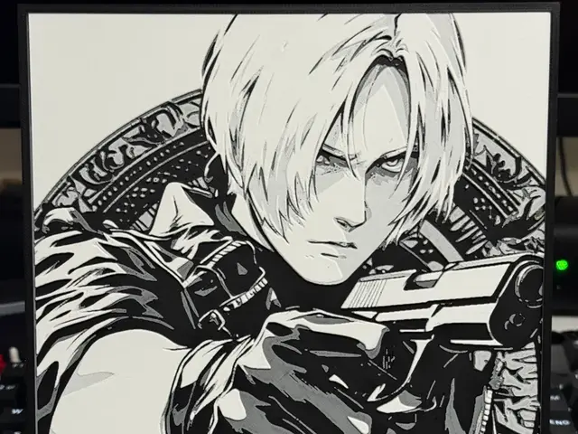 HueForge model: Leon S Kennedy Monochrome Hueforge by Strata Prints