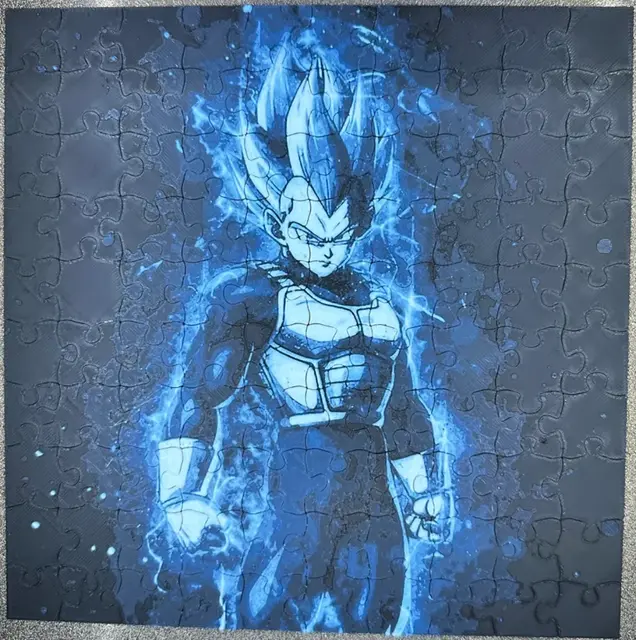 HueForge model: Vegeta SSB 4-color Hueforge Puzzle by Hey Ben