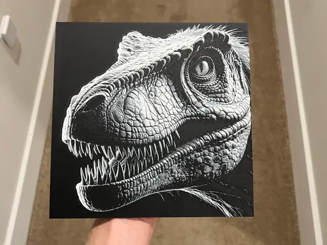 HueForge model: Velociraptor Face Art Hueforge by RP47 Designs