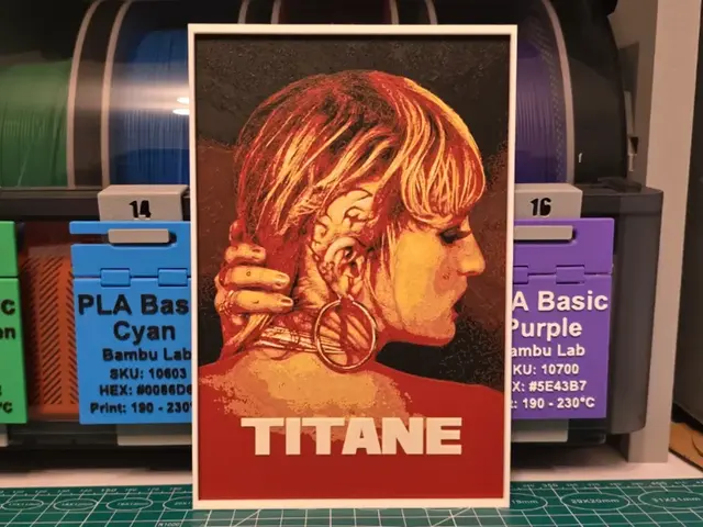 HueForge model: Titane Movie Poster - Hueforge Art by Lumpy3D