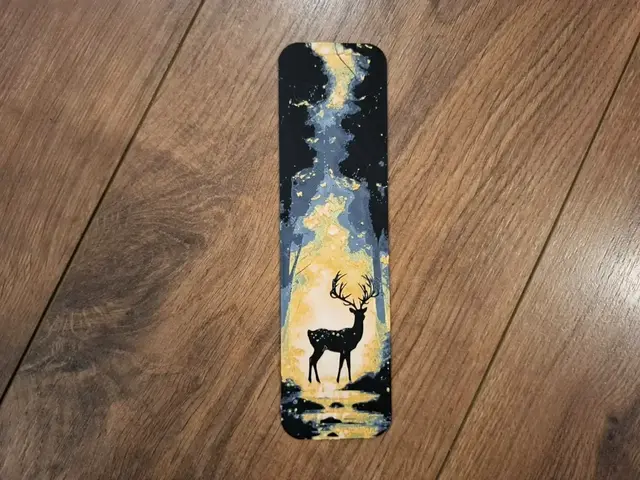 HueForge model: Golden deer in forste bookmark - hueforge by EternalDesigns3D