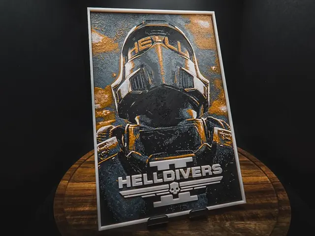 HueForge model: Helldivers II (Game Poster - HueForge) by HugheCraft