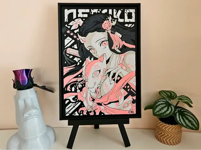 HueForge model: Nezuko - Demon Slayer Poster / Picture by C3D