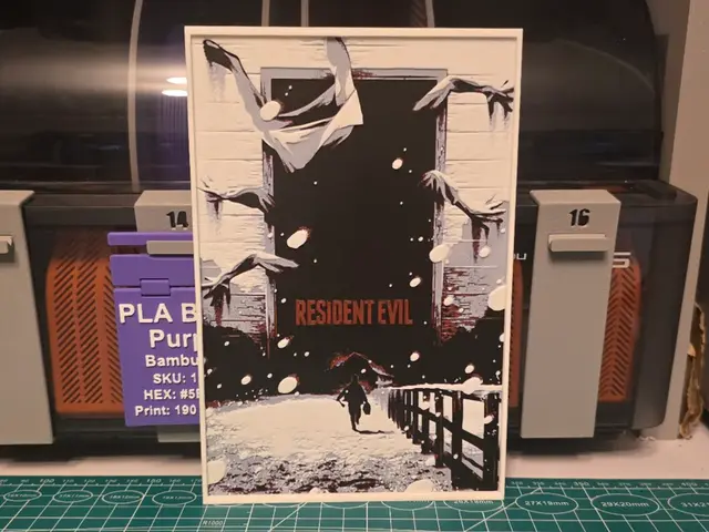 HueForge model: Resident Evil (2026) Movie Poster - Hueforge Art by Lumpy3D