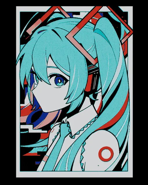 HueForge model: Fan Art of the virtual influencer Hatsune Miko - Hueforge art by BooneCo3d