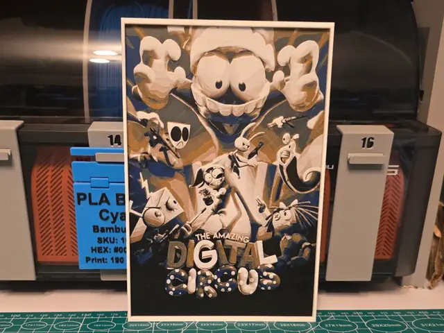 HueForge model: The Amazing Digital Circus Poster - Hueforge Art by Lumpy3D