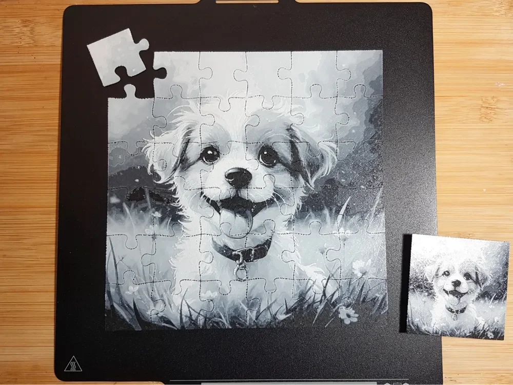 Happy Puppy Puzzle, 36 Pieces by Dame Jo HueForge model: Happy Puppy Puzzle, 36 Pieces by Dame Jo