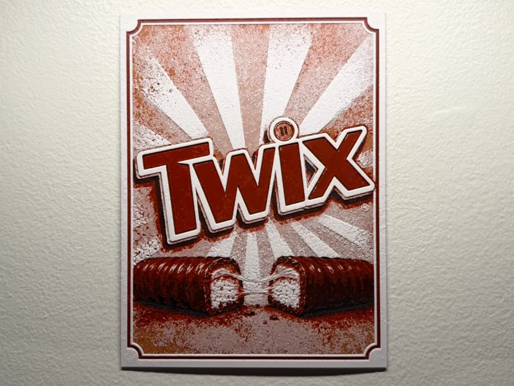 Twix Poster Style HueForge by liv_3d HueForge model: Twix Poster Style HueForge by liv_3d