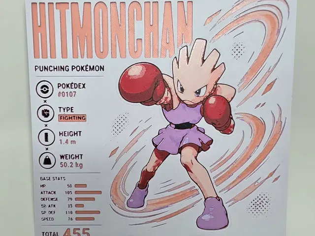 HueForge model: Hitmonchan Infographic Hueforge by 3Ree Printing